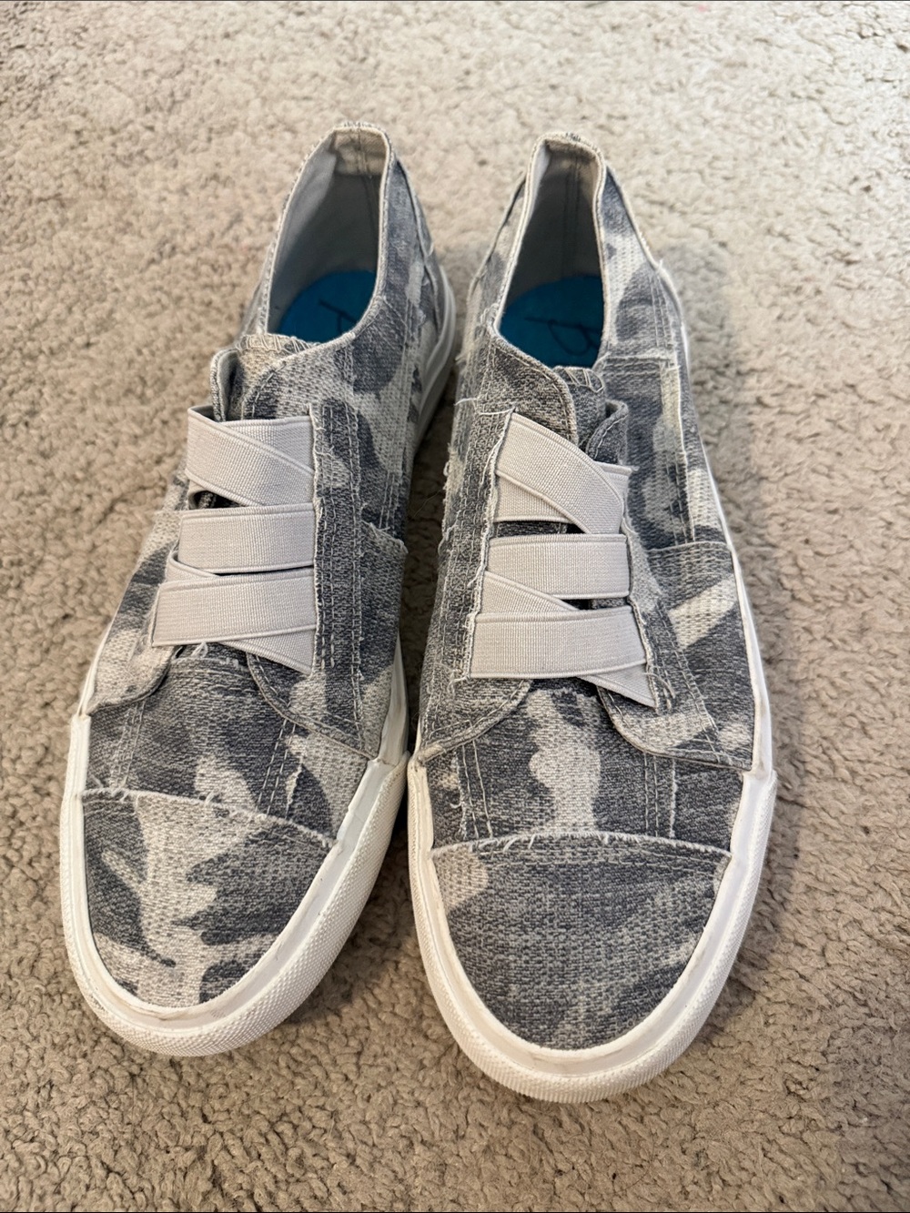 Women’s Grey Camouflage Slip-On Canvas Sneakers
